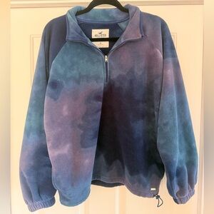Hollister Plush Quarter-Zip Pullover in Deep Blue Sz M